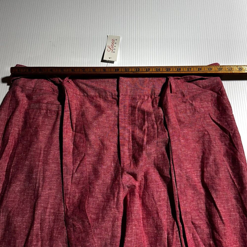 Linea Donna Linen Blend 2 Piece Set Matching Wide Leg Pants Top Red Sz 1X 2X NWT - Picture 14 of 16